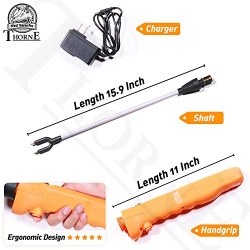 Cattle Prod, Waterproof Cattle Prod Stick with LED Light, Livestock Prod for Modern Livestock Management, X Series - style: 25.9"