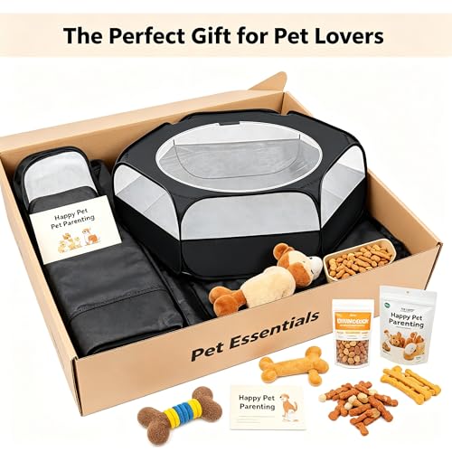 Small Animal Playpen with Zipper Cover, Portable Indoor Outdoor Pet Cage Tent, Waterproof Breathable Brooder Box for Chicks, Kittens, Bunnies, Hamsters, Guinea Pigs, Black