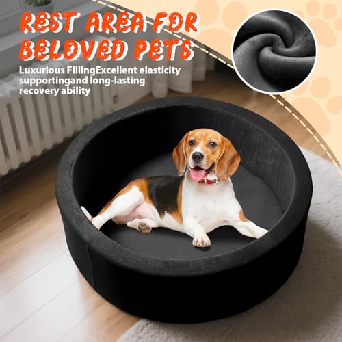 Pet Beds, 27.5 Inch Round Foam Sof Dog Beds，Suitable for Small Dog & Cat Play in The Ball Pit，Black - Ideal for Puppies and Kittens（Balls Not Included）... - color: Black