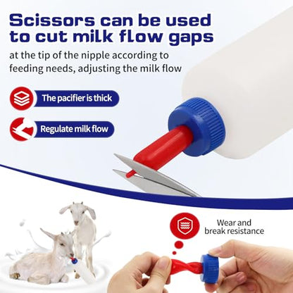 20-PCS Goat Nipples Nipple Soft Rubber Pacifier for Feeding Pup Foal Calf Small Animal Screw On Sprite Coke Soda Bottle (Blue) - color: blue