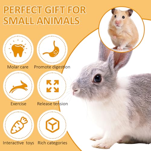 VESPRO 30PCS Guinea Pig Hay Food Natural Rabbit Chew Toys for Teeth，Hamster Toys, Bunny Chew Toys Timothy Hay Treats for Rabbits Chinchillas Rats, Small Animals Teeth Grinding - size: 30Pack-grass cake