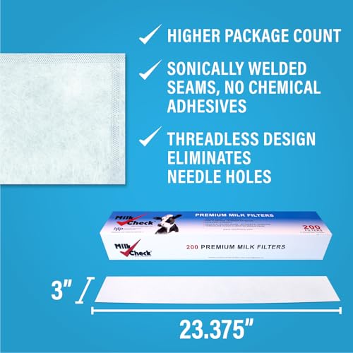 Milk Check Pipeline Sock Filters. (3 x 23 3/8) 1 Box of 200 Filters - style: 3 x 23 3/8