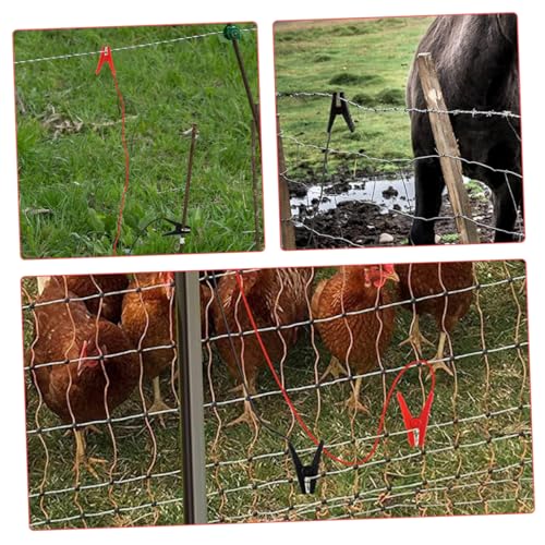 Toddmomy Charging Cable for Electric Netting Fence Solar Fence Charger Kit Jump Cable Clips