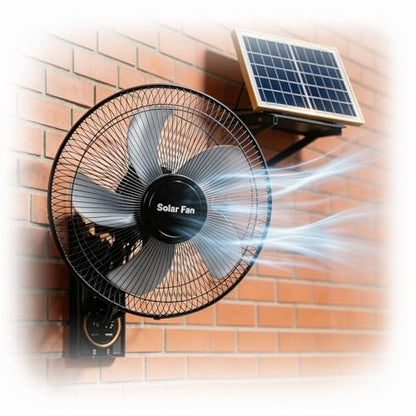 16" Solar Barn Fan for Chicken Coop and Greenhouse, Exhaust Wall Mount Fan with Remote, 16ft Extension Cable AC/Solar Dual Power, 90° Oscillating Waterproof Garage Cooling System