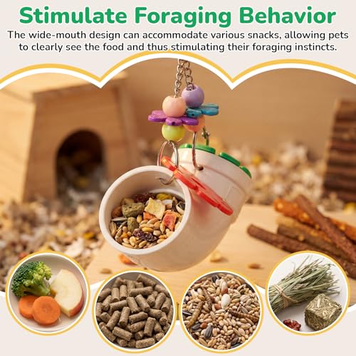 Shappy 1 Pack Rat Enrichment Toys, Wide Opening Rat Foraging Feeder for Various Treats, Hanging Slow Feeder Easy Clean Interactive Small Animal Puzzle Toy, Rodent Cage Accessories for Mice, Parakeets