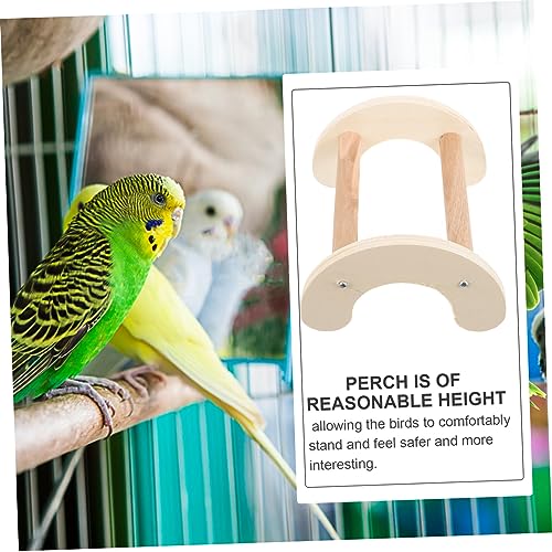 WOONEKY Bird Perch Wooden Stand for Chickens and Parrots Entertainment Roosting Platform for Bird Cage Supplies and Training Easy to Install Simple Design