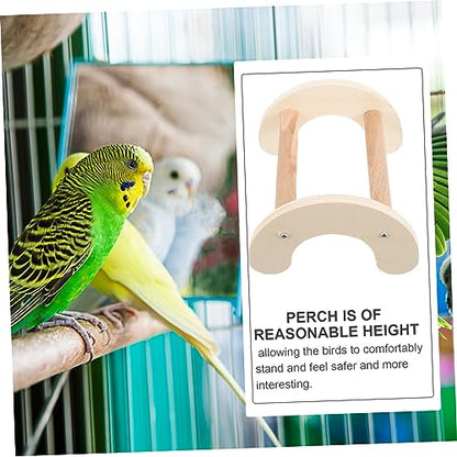 WOONEKY Bird Perch Wooden Stand for Chickens and Parrots Entertainment Roosting Platform for Bird Cage Supplies and Training Easy to Install Simple Design