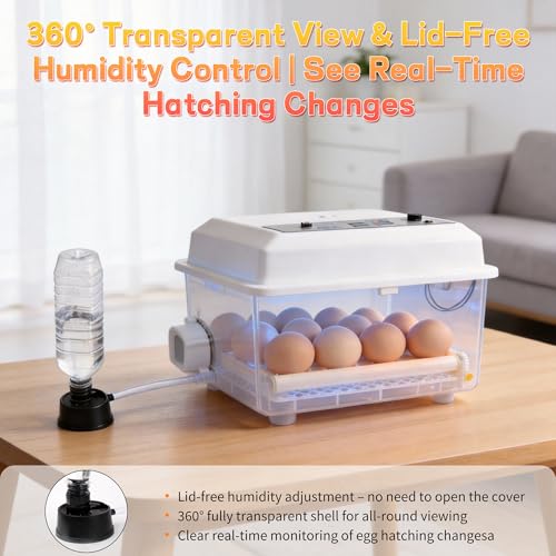 Egg Incubator for Hatching Eggs 16 Egg Chicken Egg Incubator with Automatic Egg Turning Precise SJZ SUN RUN Temperature Display for Chicken Coop Duck Goose & Quail Eggs