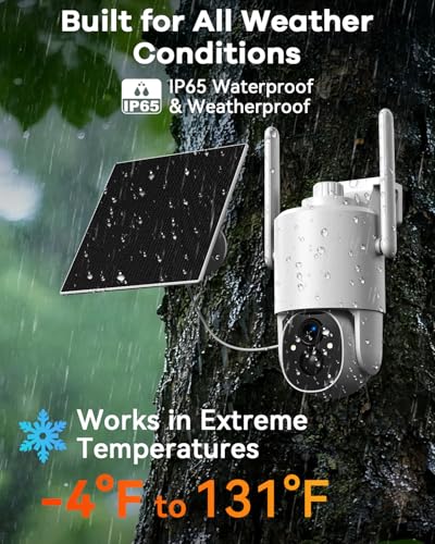 Thybro 4G LTE Security Camera No WiFi Required: 2K HD, Solar Powered, 360° PTZ & Infrared Night Vision – Wireless Outdoor Surveillance for Remote Home, Farm, Business & Backyard