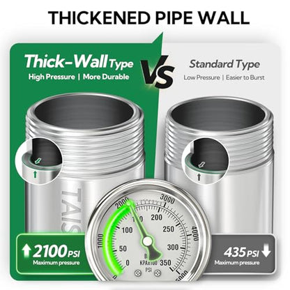 TAISHER 1PCS Stainless Steel Pipe Fittings, 1-1/2" NPT Male x 1-1/2" NPT Male Threaded, 4" Length Nipple Cast Pipe - size: 1-1/2" MNPT 1Pcs