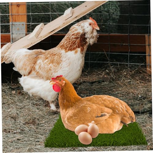 BESPORTBLE 3Pcs Chicken Nesting Pads Reusable Fake Grass Mats for Coop Pads for Hens Washable Nest Box Liners for Comfortable Egg Laying