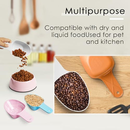Dog Food Scoop-Melamine Pet Food Measuring Cup - 1 Cup 1/2 Cup 1/4 Cup Dog Cat Bird and Rabbit Food Feeding Scoop Dishwasher Safe - White - color: White