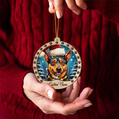 Personalized Australian Cattle Ornament, Australian Cattle Christmas Ornament, Custom Name Australian Cattle Dog Suncatcher for Christmas Tree - color: Australian Cattle