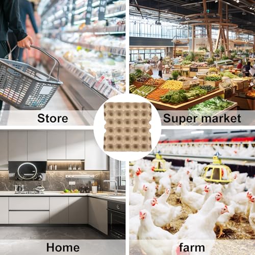 18 Flats 30-Cell Egg Crate?Holds 30 Eggs?, Cardboard Egg Cartons, Sturdy and Stackable Egg Flats, Perfect Egg Crates for Fresh Eggs, Chicken Farm - size: 18 Pack grey