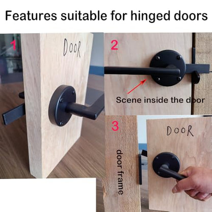 Gate Latch for Wooden Fence Double Side Gate Latch Heavy Duty Swinging Door Latch Gate Hardware for Outdoor Fence, Wooden Gates, Pool Gate, Backyard, Gardens（ RH）