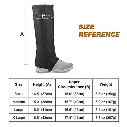 MAGARROW Leg Gaiters Hiking Snow Boot Gaiter Outdoor Waterproof Gaiters Shoes Cover Oxford Fabric - size: Medium