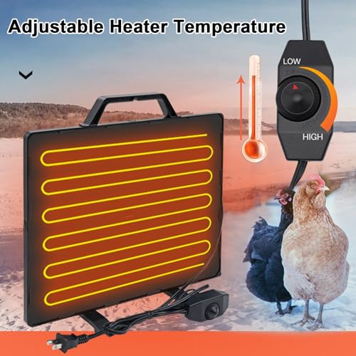 Chicken Coop Heater for Winter, 160 Watts Energy-efficient Rapid Radiant Heating Chicken Heater, Adjustable Temp Radiant Heat Panel, for Chick Kitten Puppy Poultry Pets