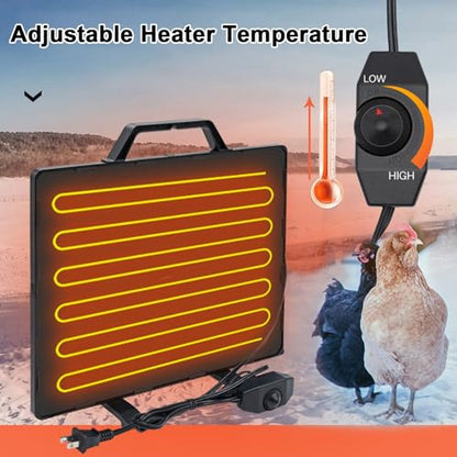 Chicken Coop Heater for Winter, 160 Watts Energy-efficient Rapid Radiant Heating Chicken Heater, Adjustable Temp Radiant Heat Panel, for Chick Kitten Puppy Poultry Pets