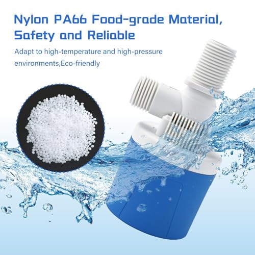 2Pcs 1/2" Aquapulse Top Inlet Water Aqua Pulse Float Valve, Automatic Water Level Control System, Aqua Pulse Mini Water Float Valves for Garden Hoses, Water Tank, Livestock Tough, Swimming Pool - size: 1/2" Top Inlet