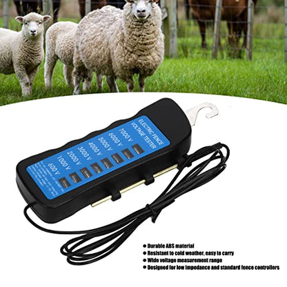 FLEXMAN Electric Fence Tester, 600V to 7000V Portable Eight Neon Lights Voltage Detection, Fence Voltage Tester for Livestock Enclosures, Farms, Home Gardens
