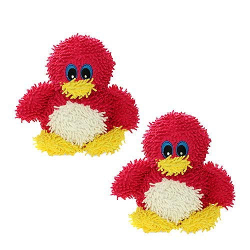 MIGHTY® 2 Pack Microfiber Medium Penguin Dog Toys | Ultra Durable Plush Toy with Multiple Layers & Reinforced Seams , Washable and Floats , Mighty® Construction - color: 2PK Pink Penguin