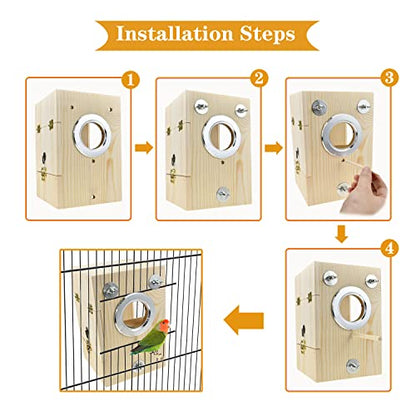 Bird Nest Box Parakeet Breeding Nest Box Bird Nest House Wooden Acrylic Transparent Breeding Box for Finch Lovebirds Cockatiel Budgie Conure Parrot - size: Small