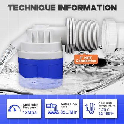 2" Side Inlet Water Float Valve, 2 Inch Big Flow Automatic Water Level Control Float Valve for Water Tank, Water Troughs, Pond, Pool, Livestock, Aquariums (2" Side Inlet) - color: 2" Side Inlet