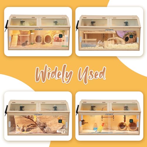 NEWTRY Chicken Brooder Box 32” Intelligent Sliding-Door Chick Brooder with 3 Heating Lamp, 1 Temp Controller, 2 Types of Thermometer Brooder Box up to 35 Chicks Quail Birds