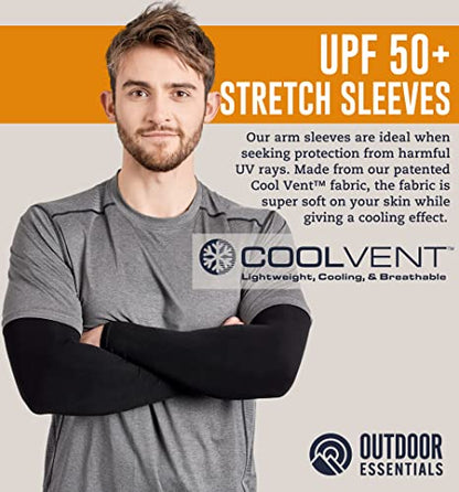 OutdoorEssentials UV Sun Sleeves for Men & Women, Cooling Arm Sleeves UPF 50+ | Golf, Tattoo Cover Up, Sun Protection - color: (6 Pairs): 2 Black, 2 Dark Gray, 2 Light Gray