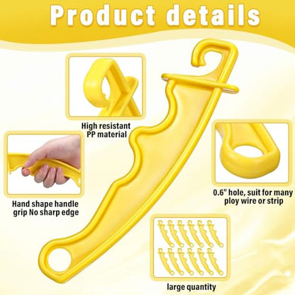 Tondiamo 12 Pack Electric Fence Plastic Gate Electric Fence Gate Handles 8 Inch Insulated Handle Yellow Insulated Plastic Handle