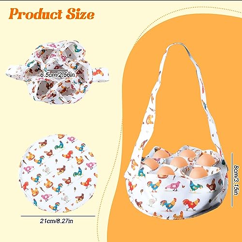 Eggs Collecting Basket with 7 Pouches, Eggs Gathering Basket Canvas Carrying and Collecting Chicken Egg Bags for Farmhouse Chicken Hen Duck Goose Housewife Garden Transporting Storage