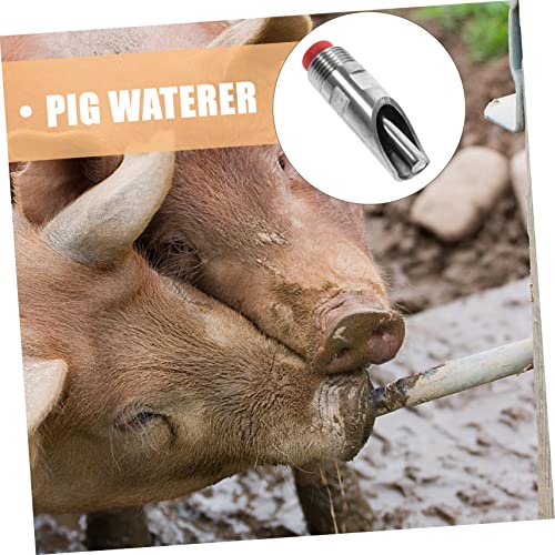 HANABASS 10pcs Stainless Steel Pig Waterer Automatic Feeders for Piglets Efficient Livestock Drinking Tools Durable Water Nipple Dispenser Reduced Water to Use