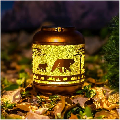 Bear Solar Lanterns Outdoor Waterproof,Hanging Solar Lights Bear Gifts for Women Men Metal LED Decorative Light for Yard,Patio,Lawn,Tabletop,Pathway,Landscape,Garden Decor - style: Bear
