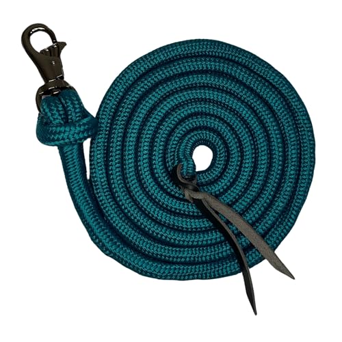 Kensington Ballistic Nylon Clinician Training Lead - 15" ft Training Lead - Tear-Resistant, with Metal Hardware to Keep Lead Fastened - Heavy Duty Braided Lead with Quick Swivel Snap - color: Brown Lead w/Gold Snap, size: 25'