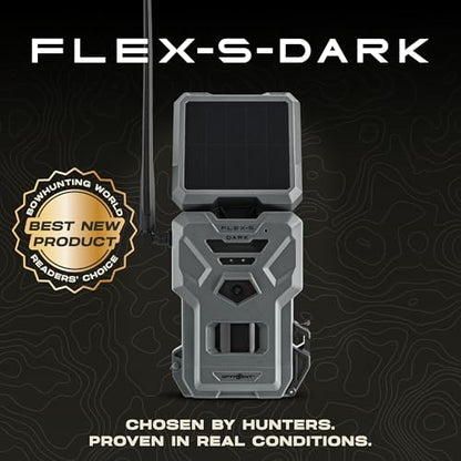 SPYPOINT Flex-S-Dark Ultimate Pack with SD Card + LIT-22 - Solar Cellular Trail Camera – Built-in Solar Panel, 40MP Photos, 1080p Videos + Sound, No-Glow Game Camera, Night Vision, Trail Cam - style: Ultimate Pack– 1 Camera (1 SD Card + 1