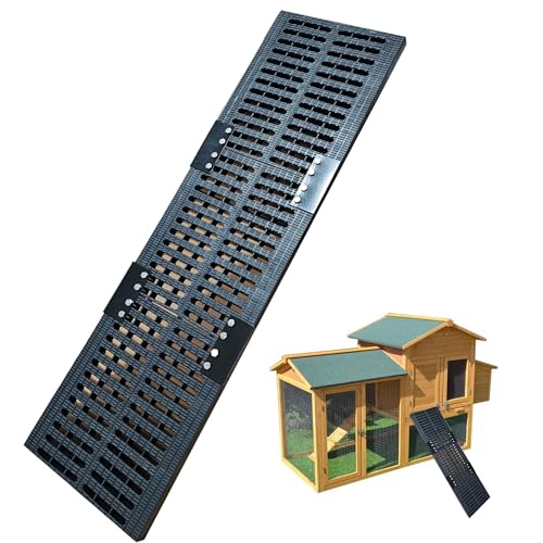 Chicken Coop Ramp for Hens, Non-Slip Heavy-Duty Chicken Ladder with Cleats, Waterproof Chicken Ramp for Chicken Coop, Easy Climb Duck Ramps for Outdoor Henhouse (Narrow-Black) - color: Black-narrow