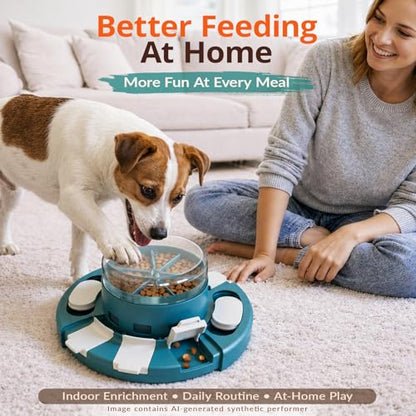 KADTC 2 Level-in-1 Dog Puzzle Toy, Slow Feeder & Enrichment Toy for Dogs | Press-to-release mental stimulation toy that burns energy, fights boredom, and keeps food-motivated dogs focused at mealtime. - color: Matisse green