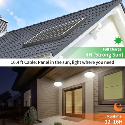 Lightonight Dual Head Solar Pendant Light | Indoor Outdoor, Remote IP65 Waterproof Dusk to Dawn Solar Shed Lamp for Gazebo, Barn, Stables, Tents