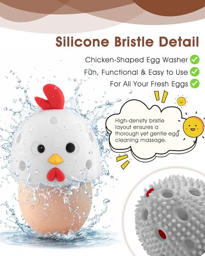 Bamboo Egg Holder Countertop with Silicone Egg Cleaner, 3-Tier Egg Holder for 36 Eggs, Stackable Design for Fresh Eggs, Farmhouse Egg Tray Storage Display Rack，Fits Quail, Duck, Chicken Eggs - color: 3-Tier with egg washer