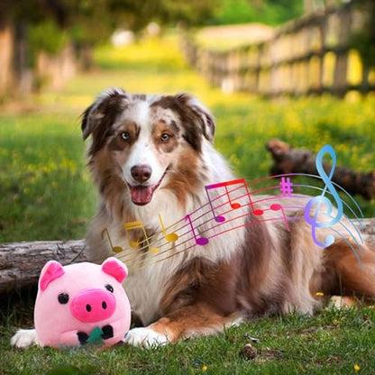 Active Moving Pet Plush Toy, Interactive Dog Toys Pet Bouncing Balls, USB Rechargeable Interactive Washable Cartoon Pig Plush Sound Electronic Dog Toy, Small Cute Squeaky Pig Dog Toy (Pink) - color: Pink