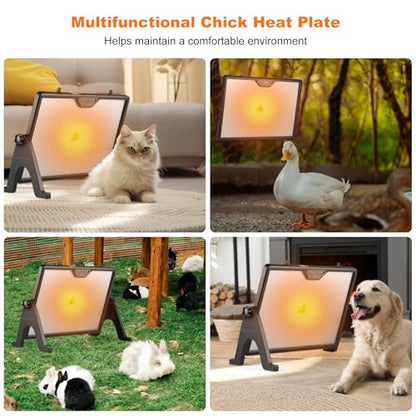 Heat Plate for Chicks, Upgraded Brooder Plate for Chicks, 180W Adjustable Temp 86-167°F Chick Heating Plate with Timer, Energy Saving Chicken Coop Heater for Poultry Brooder, UL Certified