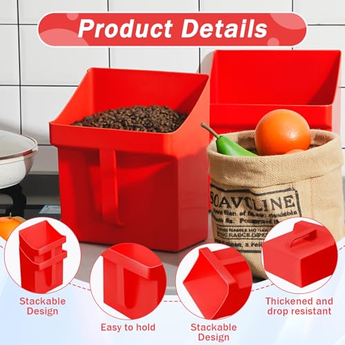 Relaxweex 2 Pcs 4 Quart Large Feed Scoop(Red) - color: Red