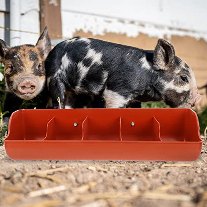 Piglet Feeding Trough 5 Compartment Pig Feeder for Dry and Wet Food Use Easy to Install and Clean Thickened Plastic .25 X 7.08 X 5.11 in - color: Brown 1pc, size: 54x16cm