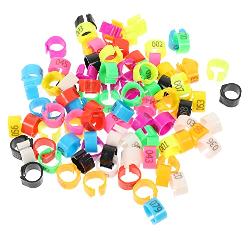 100pcs Pigeon Identification Rings Durable Plastic Leg Bands for Pigeons Ducks Chickens and Poultry Easy to Apply Tags for Bird Leg Identification Mixed Colors
