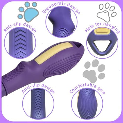 Pet Flea Comb for Dogs & Cats,Removes Tangles & Flea, Tear Stain Removal, Stainless Steel Metal Teeth, Non-slip & Anti-static Rubber Handle, Safe & Gentle Pet Grooming Comb - size: Pet Flea Comb