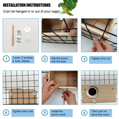 Parakeet Nesting Box, Bird Nest Breeding Box Cage Wood House for Finch Lovebirds Cockatiel Budgie Conure Parrot (M:9.8"×5.1"×5.3") - size: Medium: 9.8" x 5.1" x 5.3"