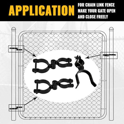 VIVIDA 1-3/8" x 2-3/8" Chain Link Gate Hinge Latch Kit, Include Female & Male Hinges, 1-3/8" x 2-3/8" Gate Fork Latch(1 PCS), Black Powder Coated, Black Chain Link Fence Parts - size: 1-3/8" × 2-3/8" (BLACK)