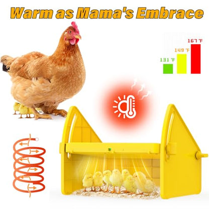 Heating Brooder Plate for Chicks Ducklings, Adjustable 3 Levels Temperature Brooder House for Keeping Poultry Warm(Yellow, L) - color: Yellow