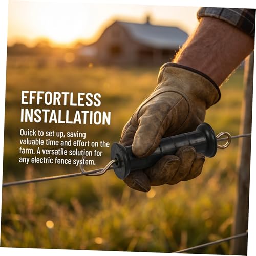 SOLUSTRE 4pcs Electric Fence Gate Handles with Spring Insulators for Ranch and Outdoor Use Plastic Construction for Easy Installation and Reliable Gate Control