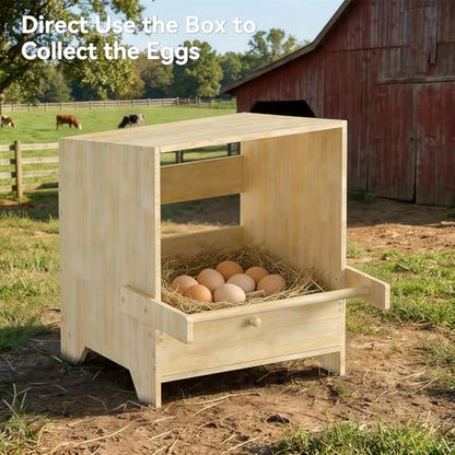 Chicken Laying Boxes 3 Hole Wood Egg Laying Box for Hens Wall Mounted Nesting Boxes for Chickens, Hens, Ducks, Poultry